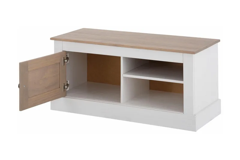 Lanseria TV-benk 95 cm - Hvit / Grå - Møbler - Mediamøbel & tv møbel - TV-benk & mediabenk