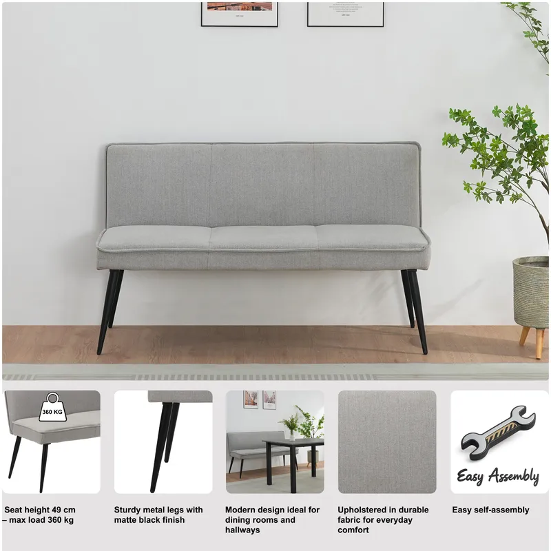 Matbänk Loft24 Antracit - Antracit - Møbler - Stoler & lenestoler - Benk