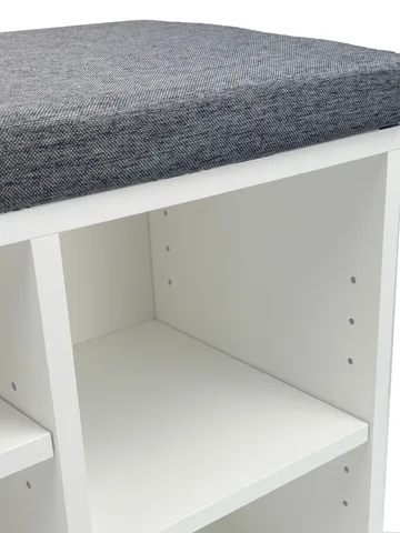 Morira skobenk 100 cm - hvit og mørkegrå - Møbler - Stoler & lenestoler - Benk - Skohylle med benk