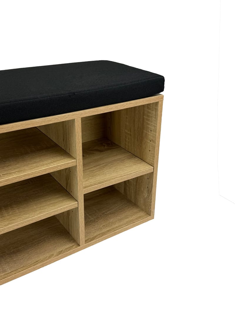 Morira skobenk 100 cm - natureik/svart - Møbler - Stoler & lenestoler - Benk - Skohylle med benk