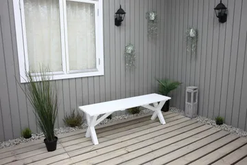 Scottsdale Sittebenk 140 cm Hvit - KWA - Møbler - Stoler & lenestoler - Benk - Entrebenk