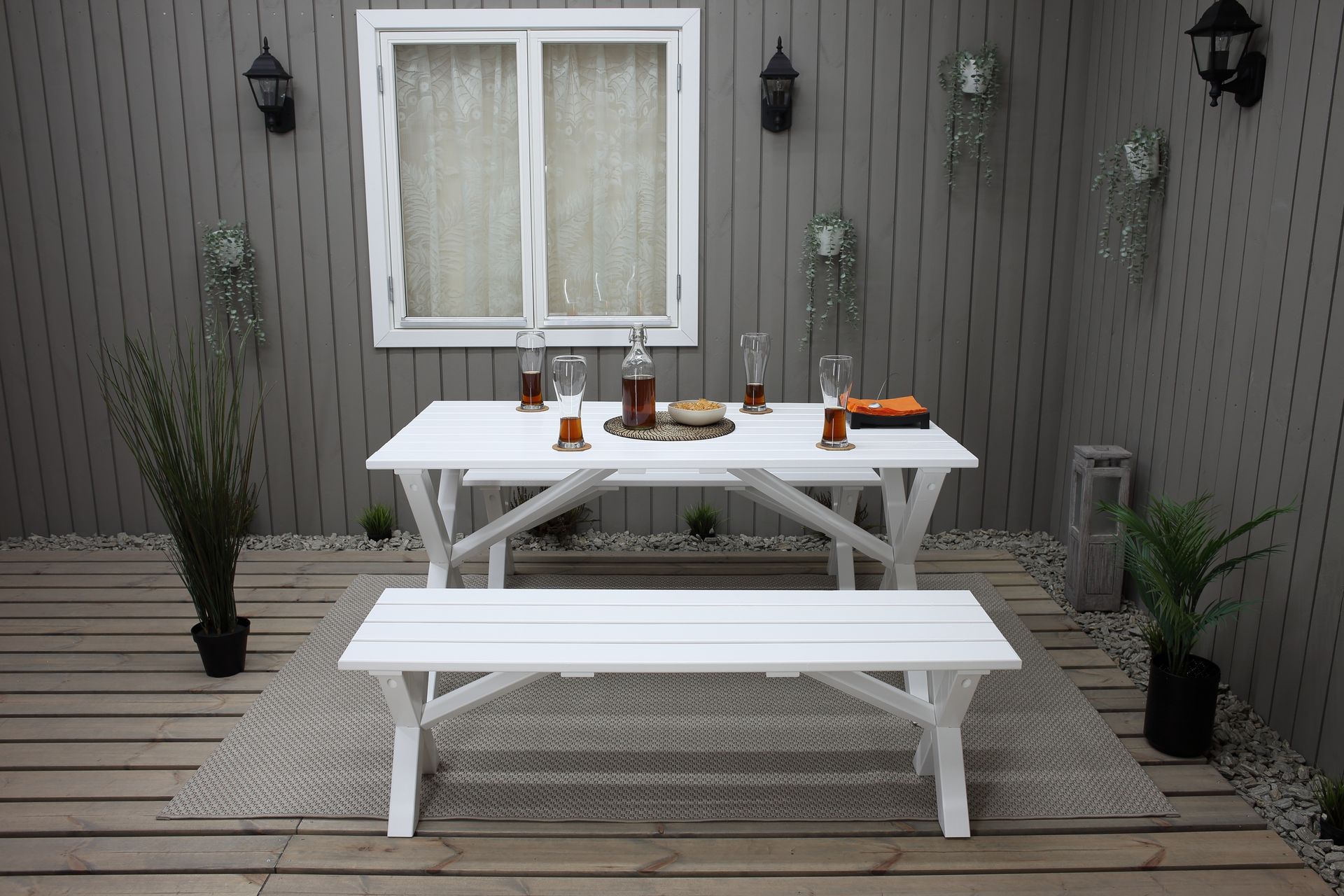 Scottsdale Sittebenk 140 cm Hvit - KWA - Møbler - Stoler & lenestoler - Benk - Entrebenk