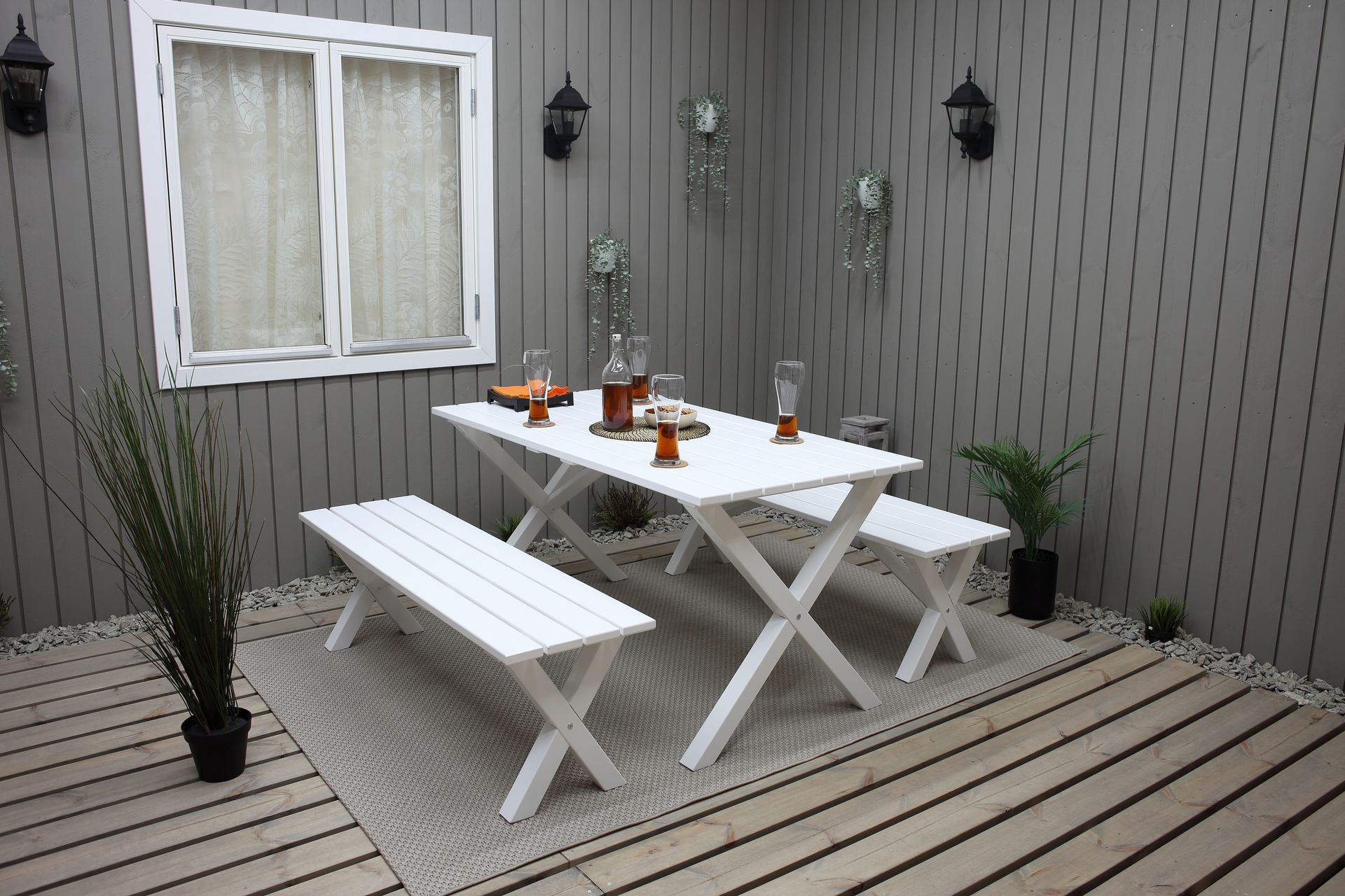 Scottsdale Sittebenk 140 cm Hvit - KWA - Møbler - Stoler & lenestoler - Benk - Entrebenk