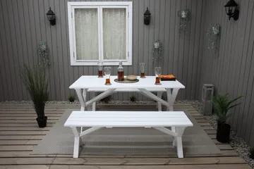 Scottsdale Sittebenk 140 cm Hvit - KWA - Møbler - Stoler & lenestoler - Benk - Entrebenk