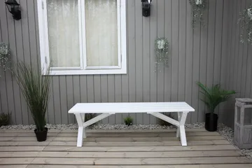 Scottsdale Sittebenk 140 cm Hvit - KWA - Møbler - Stoler & lenestoler - Benk - Entrebenk