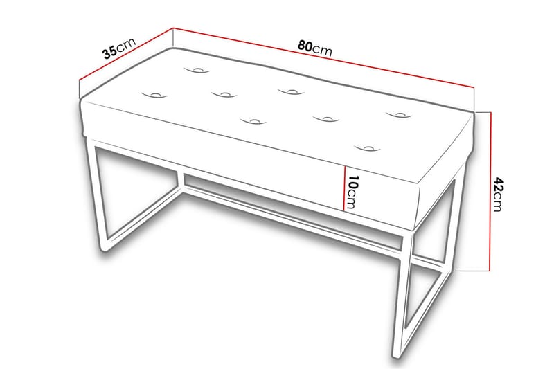 Sego Sittepuff 80x35x42 cm - Møbler - Stoler & lenestoler - Benk - Entrebenk
