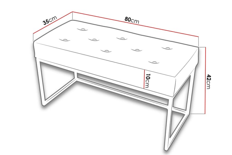 Sego Sittepuff 80x35x42 cm - Entrebenk - Benk