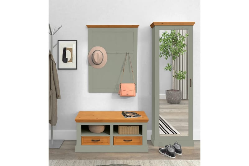 Selma Skobenk 100 cm - Grønn - Møbler - Stoler & lenestoler - Benk - Skohylle med benk