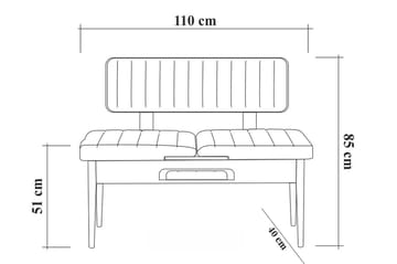 Shundrea Benk 85 cm - Hvit - Møbler - Stoler & lenestoler - Benk