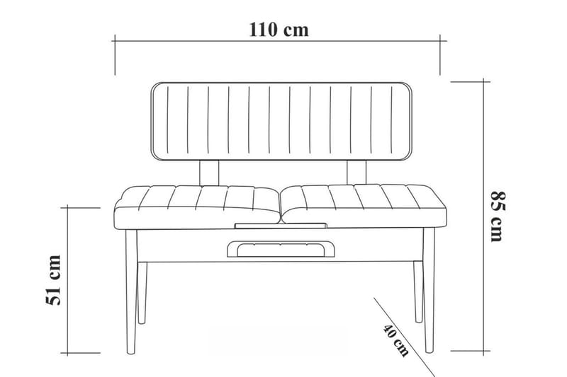 Shundrea Benk 85 cm - Tre / Natur - Benk - Benk med ryggstøtte