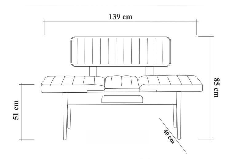 Shundrea Benk 85 cm - Tre / Natur - Benk - Benk med ryggstøtte