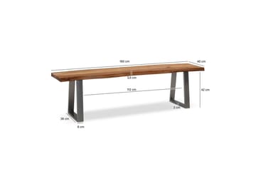 Sittbänk utan ryggstöd Wohnling Krom, Ljusbrun 160x40 cm - Møbler - Stoler & lenestoler - Benk - Entrebenk