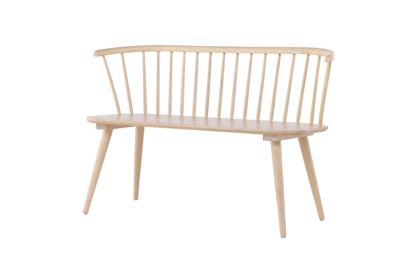 Sittebenk med ryggstøtte Venture Home Bobby sittebenk 120 cm Whitewash Hvitvasket - Møbler - Stoler & lenestoler - Benk