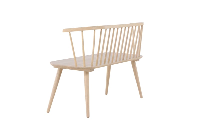 Sittebenk med ryggstøtte Venture Home Bobby sittebenk 120 cm Whitewash Hvitvasket - Møbler - Stoler & lenestoler - Benk