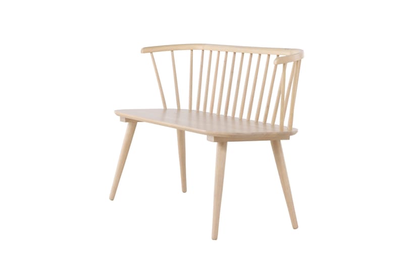 Sittebenk med ryggstøtte Venture Home Bobby sittebenk 120 cm Whitewash Hvitvasket - Møbler - Stoler & lenestoler - Benk