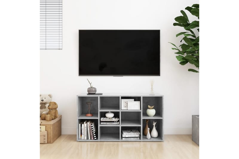 Skobenk betonggrå 103x30x54,5 cm sponplater - Grå - Møbler - Stoler & lenestoler - Benk - Skohylle med benk