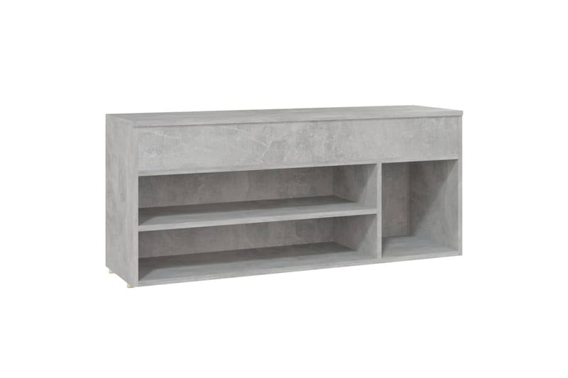 Skobenk betonggrå 105x30x45 cm sponplater - Grå - Møbler - Stoler & lenestoler - Benk - Skohylle med benk