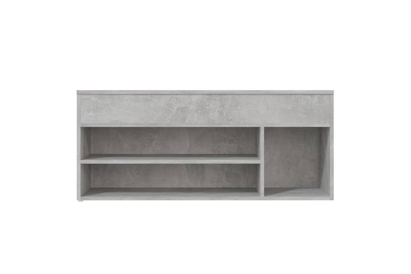 Skobenk betonggrå 105x30x45 cm sponplater - Grå - Møbler - Stoler & lenestoler - Benk - Skohylle med benk