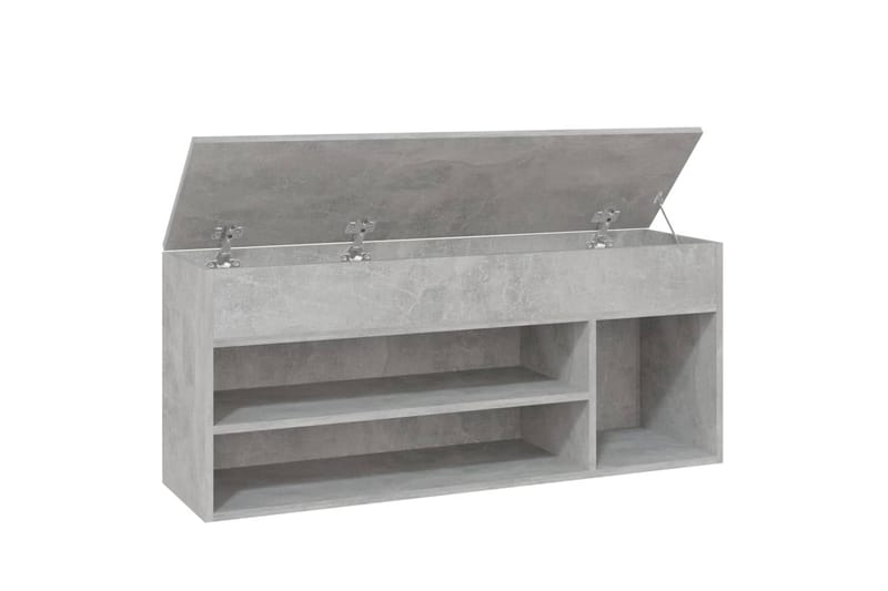 Skobenk betonggrå 105x30x45 cm sponplater - Grå - Møbler - Stoler & lenestoler - Benk - Skohylle med benk