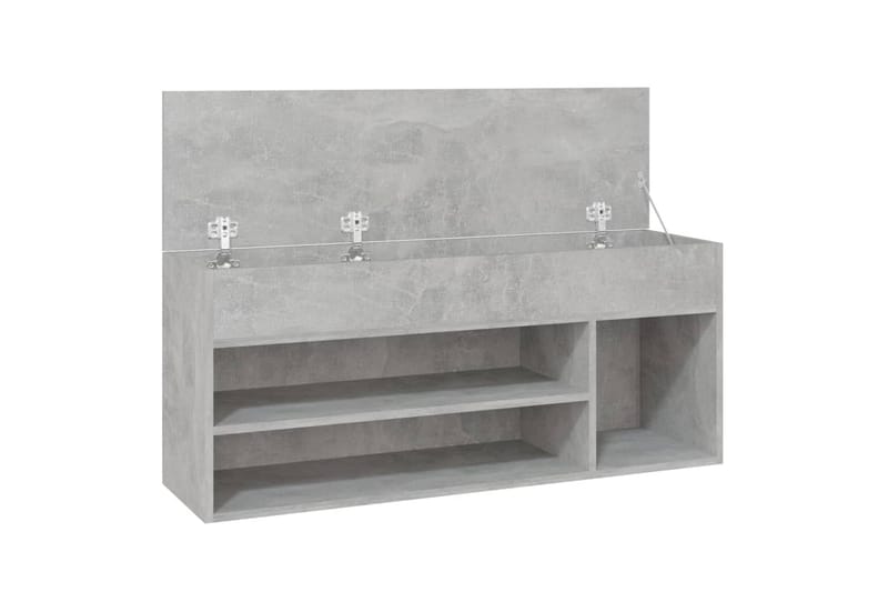 Skobenk betonggrå 105x30x45 cm sponplater - Grå - Møbler - Stoler & lenestoler - Benk - Skohylle med benk