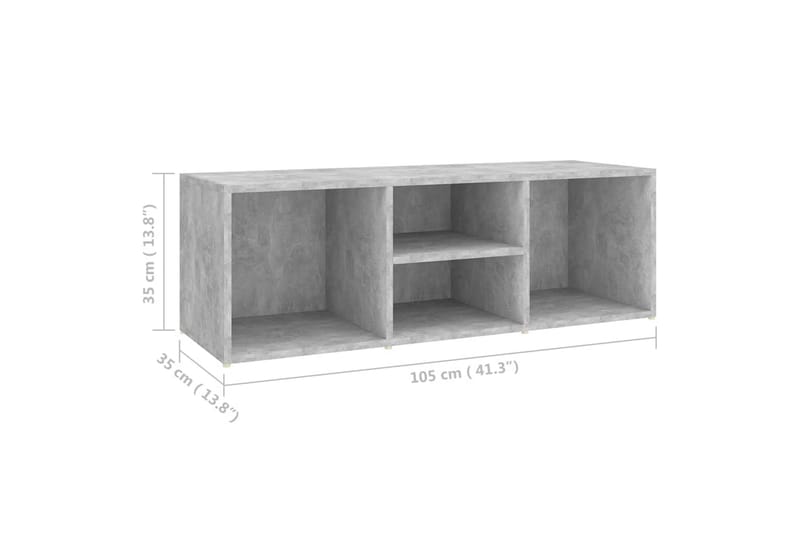 Skobenk betonggrå 105x35x35 cm sponplate - Grå - Møbler - Stoler & lenestoler - Benk - Skohylle med benk
