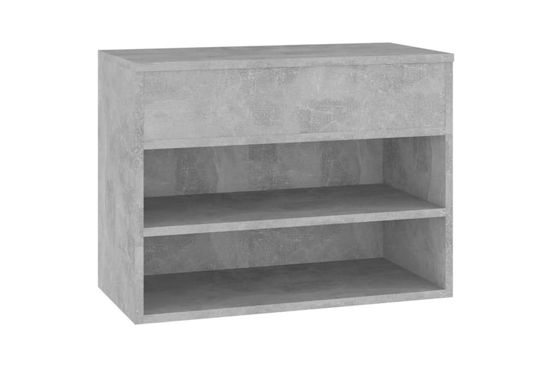 Skobenk betonggrå 60x30x45 cm sponplater - Grå - Møbler - Stoler & lenestoler - Benk - Skohylle med benk