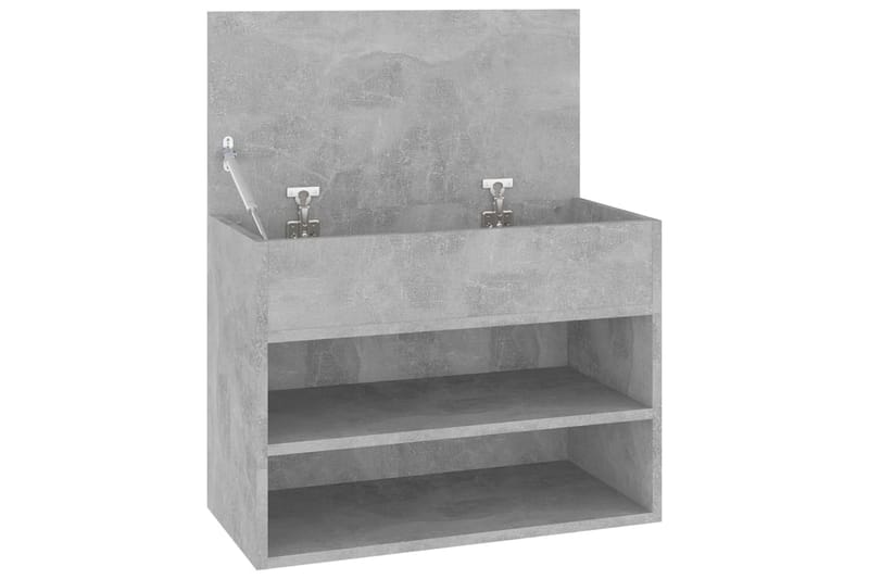 Skobenk betonggrå 60x30x45 cm sponplater - Grå - Møbler - Stoler & lenestoler - Benk - Skohylle med benk