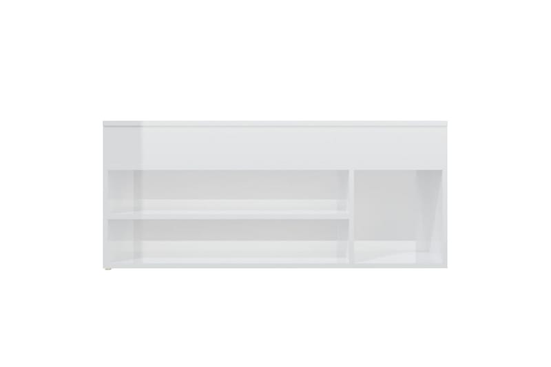 Skobenk høyglans hvit 105x30x45 cm sponplater - Hvit - Gangoppbevaring - Skohylle med benk