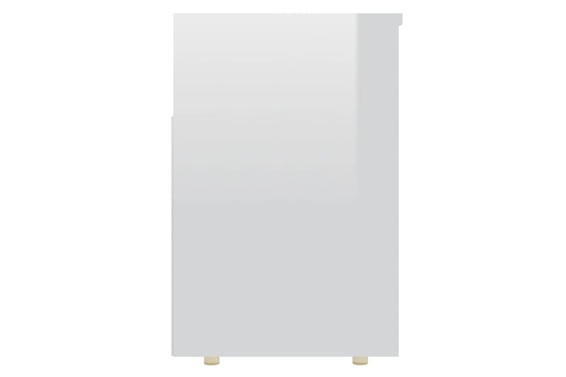 Skobenk høyglans hvit 105x30x45 cm sponplater - Hvit - Gangoppbevaring - Skohylle med benk
