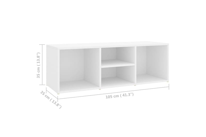 Skobenk hvit 105x35x35 cm sponplate - Hvit - Møbler - Stoler & lenestoler - Benk - Skohylle med benk