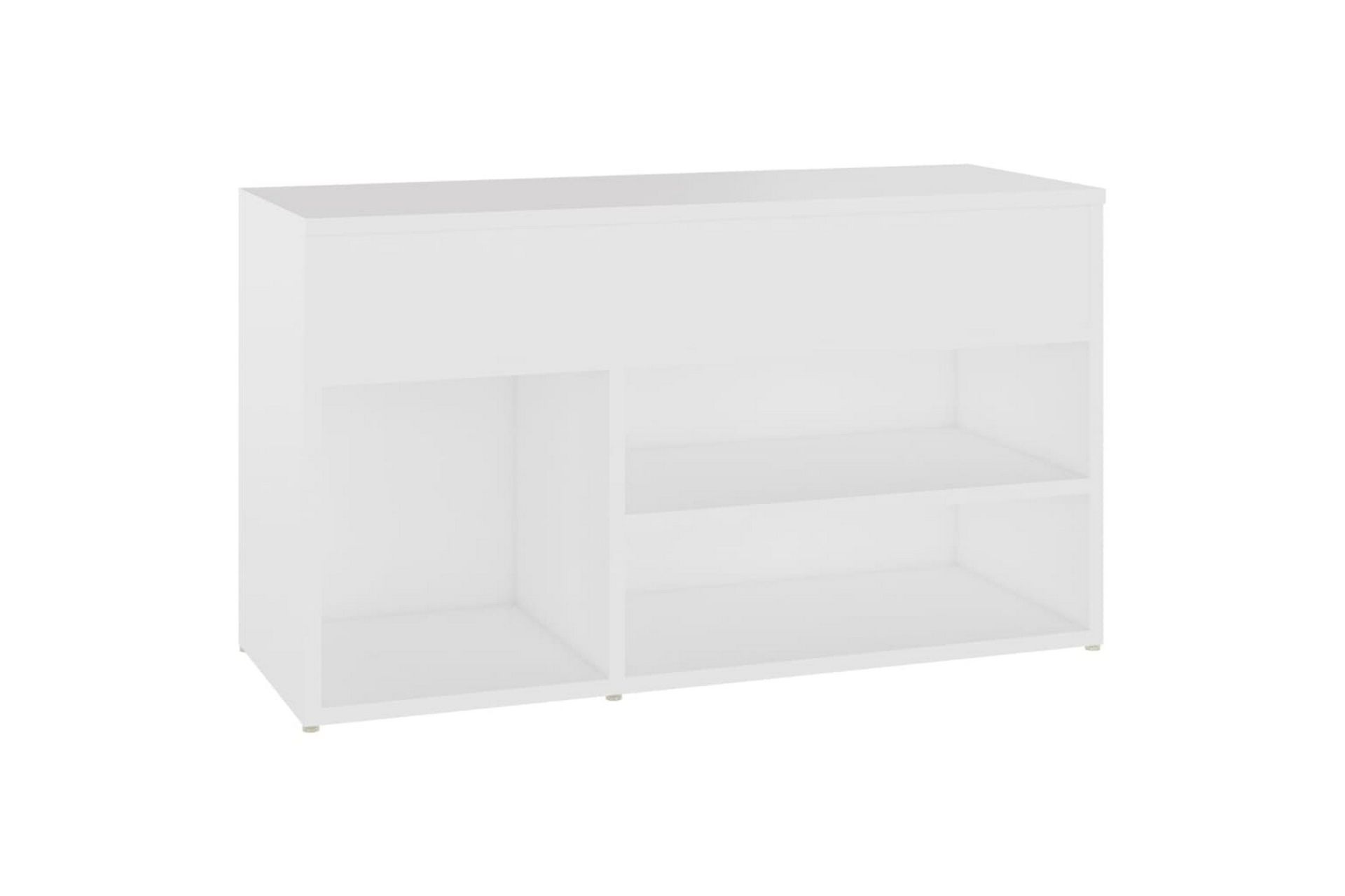 Skobenk hvit 80x30x45 cm sponplater - Hvit - Møbler - Stoler & lenestoler - Benk - Skohylle med benk