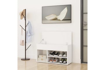Skobenk hvit 80x30x45 cm sponplater - Hvit - Møbler - Stoler & lenestoler - Benk - Skohylle med benk