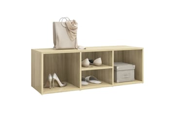 Skobenk sonoma eik 105x35x35 cm sponplate - Brun - Møbler - Stoler & lenestoler - Benk - Skohylle med benk