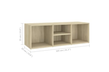 Skobenk sonoma eik 105x35x35 cm sponplate - Brun - Møbler - Stoler & lenestoler - Benk - Skohylle med benk