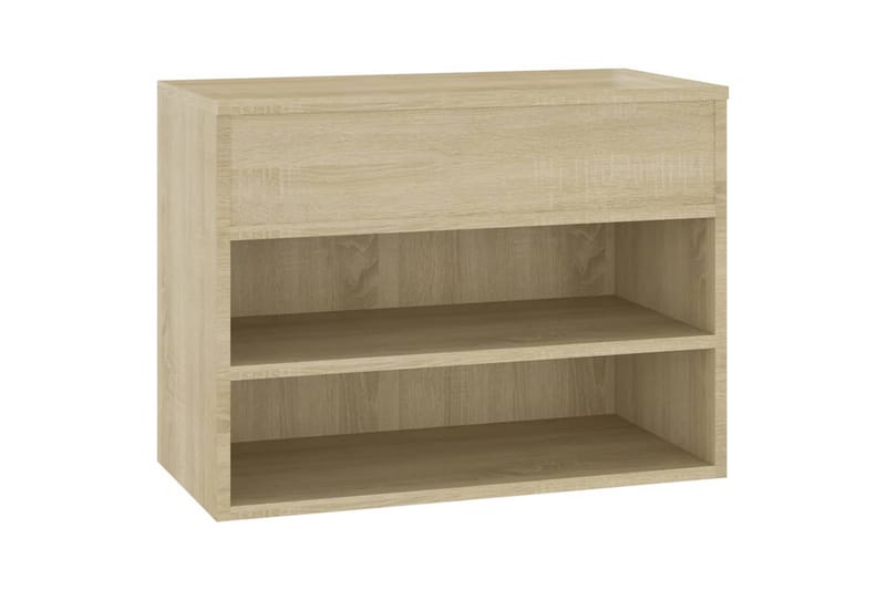 Skobenk sonoma eik 60x30x45 cm sponplater - Brun - Møbler - Stoler & lenestoler - Benk - Skohylle med benk
