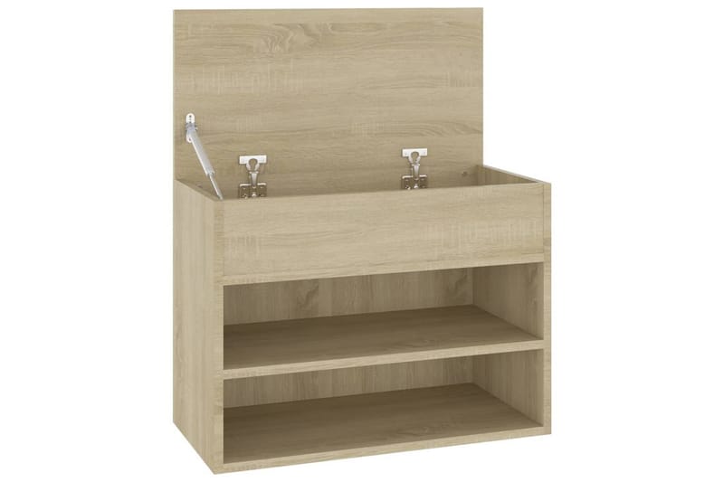 Skobenk sonoma eik 60x30x45 cm sponplater - Brun - Møbler - Stoler & lenestoler - Benk - Skohylle med benk