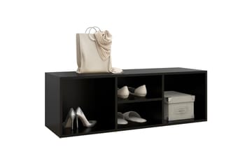 Skobenk svart 105x35x35 cm sponplate - Svart - Møbler - Stoler & lenestoler - Benk - Skohylle med benk