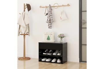 Skobenk svart 60x30x45 cm sponplater - Svart - Møbler - Stoler & lenestoler - Benk - Skohylle med benk