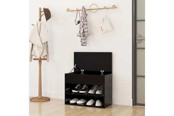 Skobenk svart 60x30x45 cm sponplater - Svart - Møbler - Stoler & lenestoler - Benk - Skohylle med benk