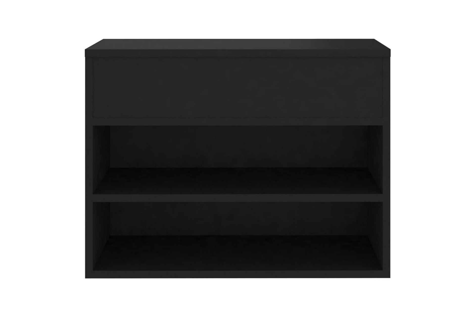 Skobenk svart 60x30x45 cm sponplater - Svart - Møbler - Stoler & lenestoler - Benk - Skohylle med benk