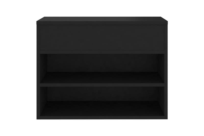 Skobenk svart 60x30x45 cm sponplater - Svart - Møbler - Stoler & lenestoler - Benk - Skohylle med benk