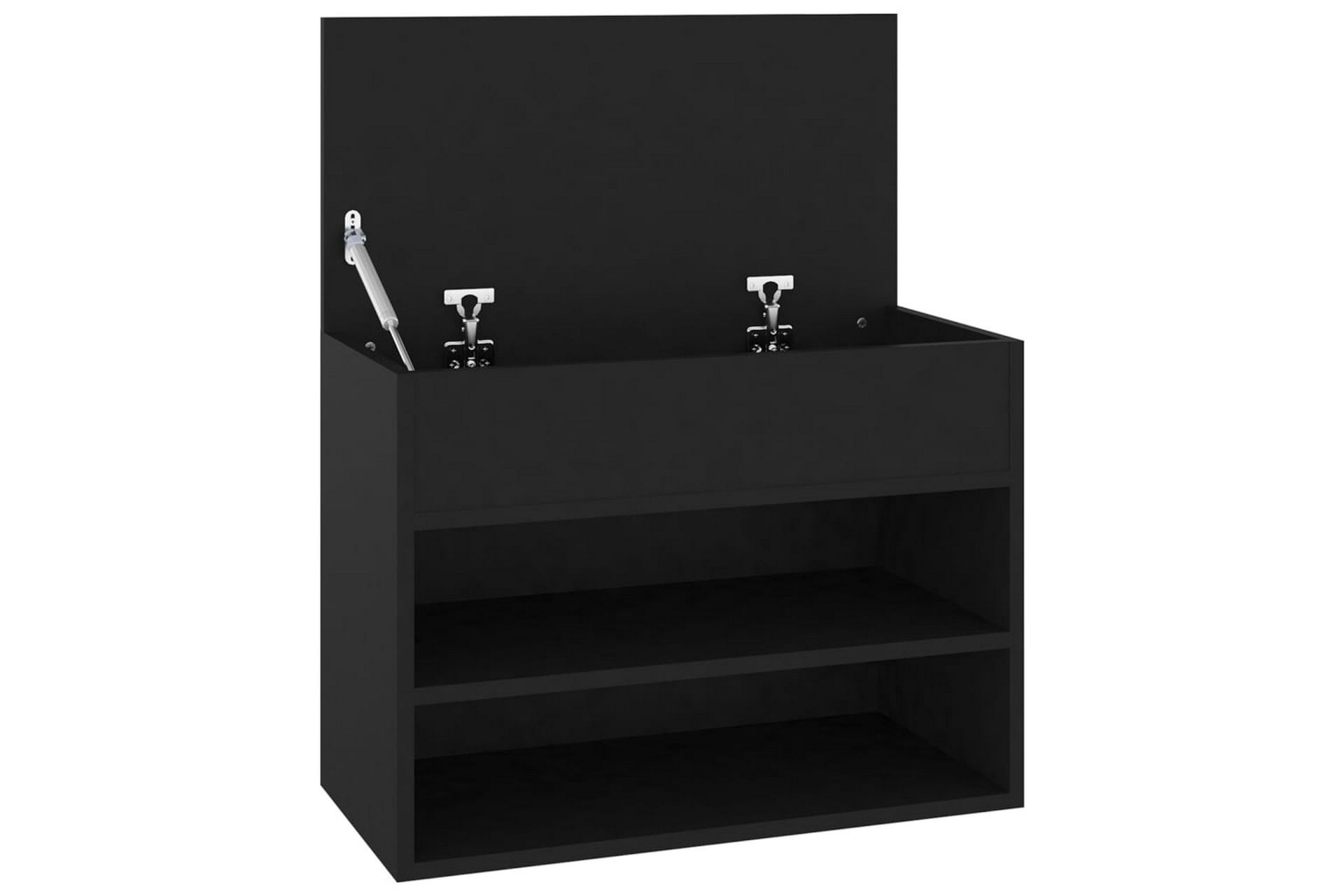 Skobenk svart 60x30x45 cm sponplater - Svart - Møbler - Stoler & lenestoler - Benk - Skohylle med benk