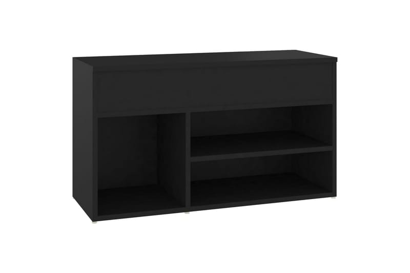 Skobenk svart 80x30x45 cm sponplater - Svart - Møbler - Stoler & lenestoler - Benk - Skohylle med benk