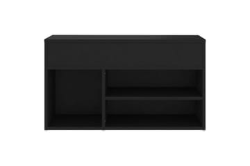 Skobenk svart 80x30x45 cm sponplater - Svart - Møbler - Stoler & lenestoler - Benk - Skohylle med benk