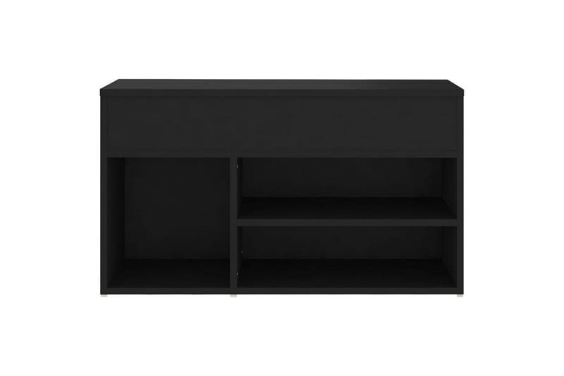 Skobenk svart 80x30x45 cm sponplater - Svart - Gangoppbevaring - Skohylle med benk