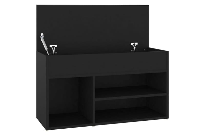 Skobenk svart 80x30x45 cm sponplater - Svart - Møbler - Stoler & lenestoler - Benk - Skohylle med benk