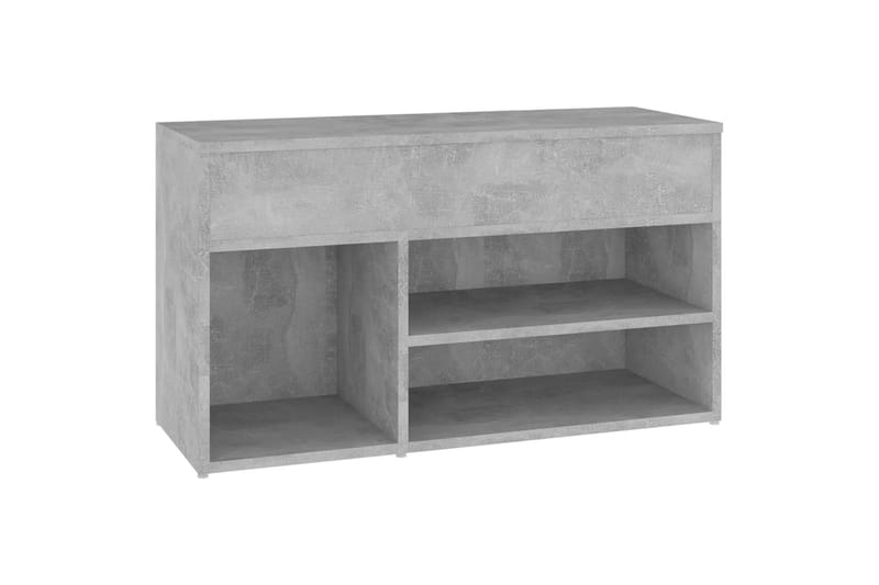 Skobenk betonggrå 80x30x45 cm sponplater - Grå - Møbler - Stoler & lenestoler - Benk - Skohylle med benk
