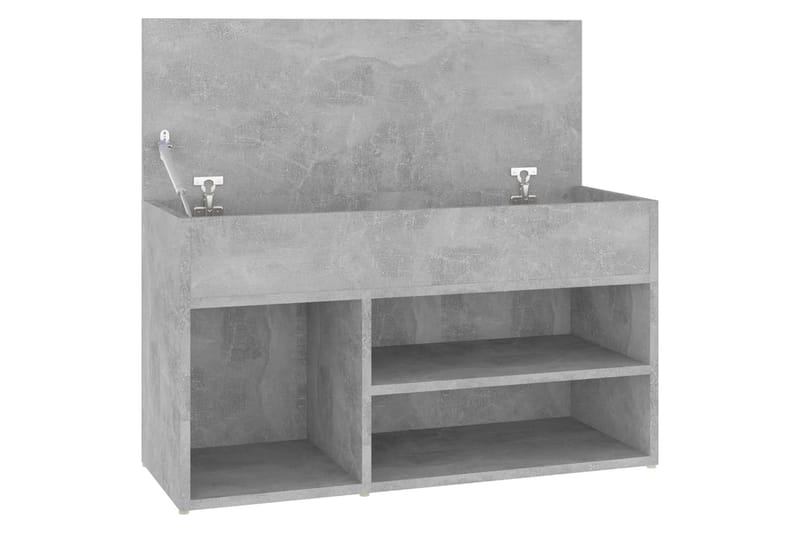 Skobenk betonggrå 80x30x45 cm sponplater - Grå - Møbler - Stoler & lenestoler - Benk - Skohylle med benk