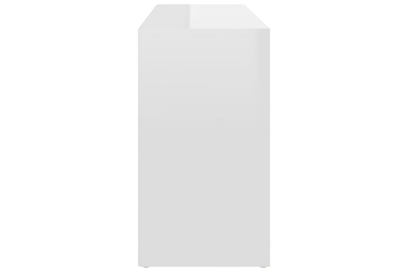 Skobenk høyglans hvit 103x30x54,5 cm sponplater - Hvit - Gangoppbevaring - Skohylle med benk
