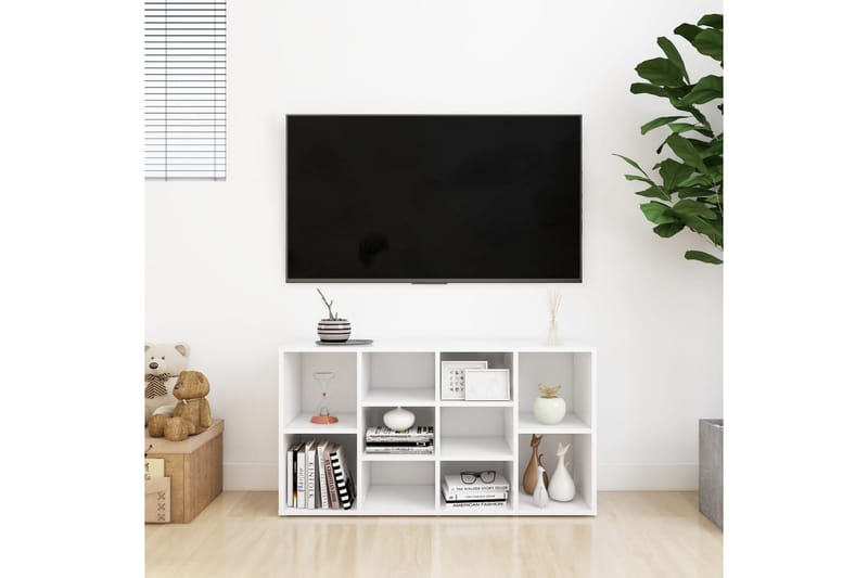 Skobenk hvit 103x30x54,5 cm sponplater - Hvit - Møbler - Stoler & lenestoler - Benk - Skohylle med benk